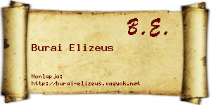 Burai Elizeus névjegykártya